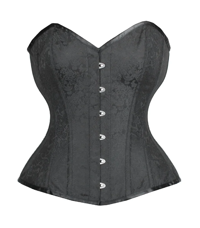 longline women bustiers and corsetsBlack Brocade waist reducing overbust Corsets Overbust Corset