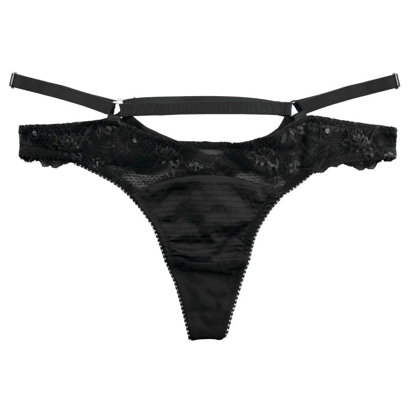 thermal women thongs for cold - weather outdoor activitiesMadame X Black Thong by Dita Von Teese