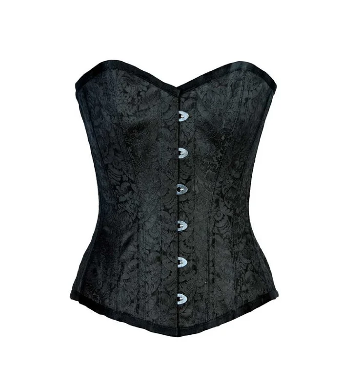 zip front women bustiers and corsets designBlack Brocade Authentic Overbust Corset