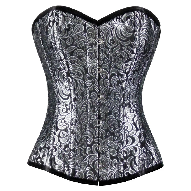 hypoallergenic women bustiers and corsetsUrania Authentic Overbust Corset Black Silver