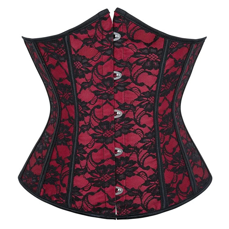 vintage women bustiers and corsets replicasWomen's Gothic Strappy Floral Lace Underbust Corset