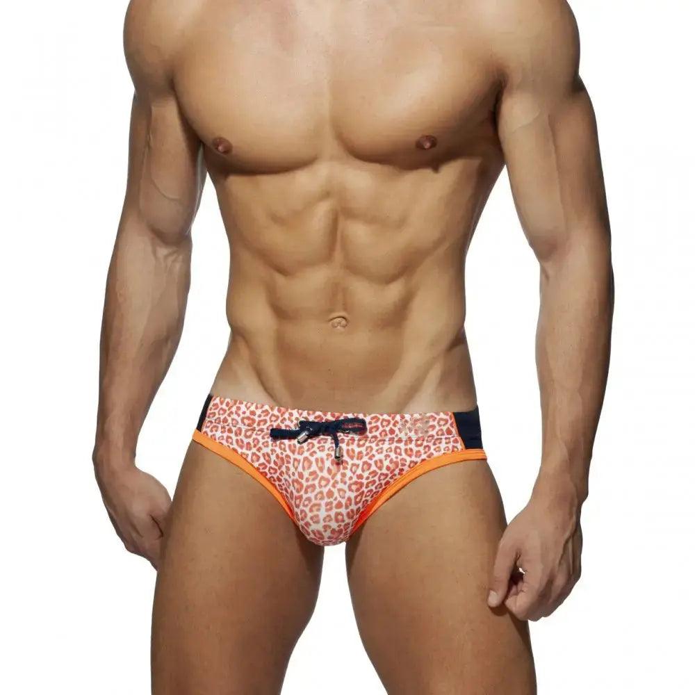 printed women briefs with floral patterns for a spring lookDomiGe Men's Leopard Print Low-Rise Swim Briefs Sexy Bikini