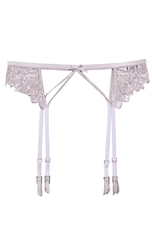 bridal women garters with laceWhitney Embroidery Garter Belt - Lilac