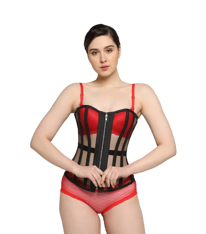 luxury women bustiers and corsets brandsBlack Mesh Overbust Corset