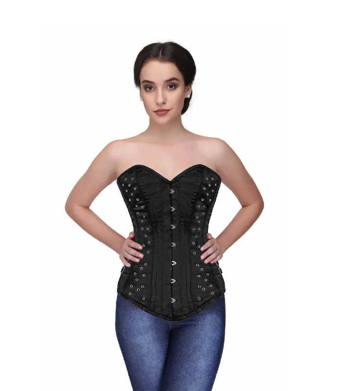 modern women bustiers and corsets trendsBlack Satin Waist Reducing Over bust Corsets