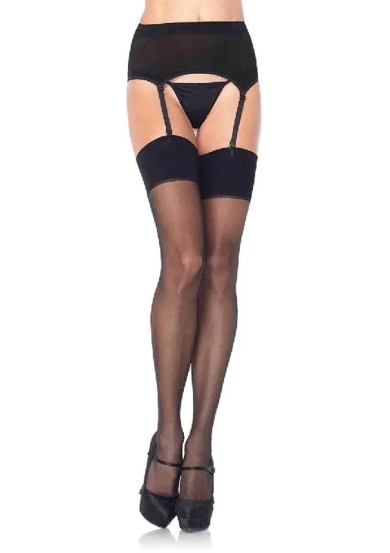 see - through women garters for allureZara Garter Belt and Stocking - Queen - Black