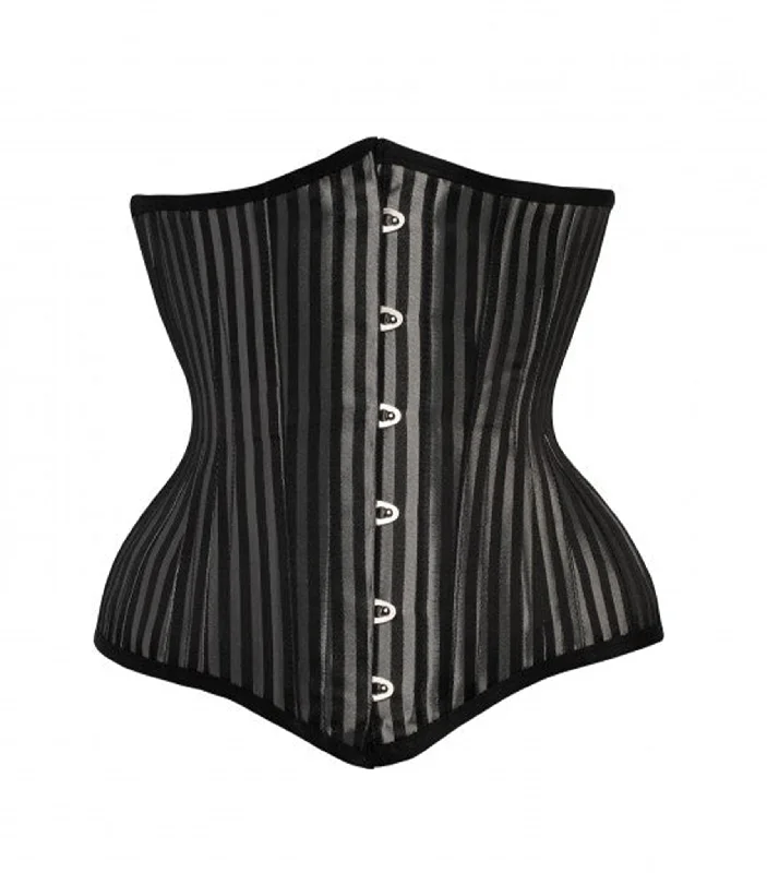 bridesmaid women bustiers and corsetsBlack & Silver Strip Brocade Authentic Steel Boned Underbust  Corset