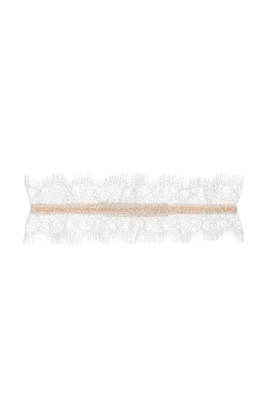 affordable women garters onlineFlora French lace garter in Blushing ivory