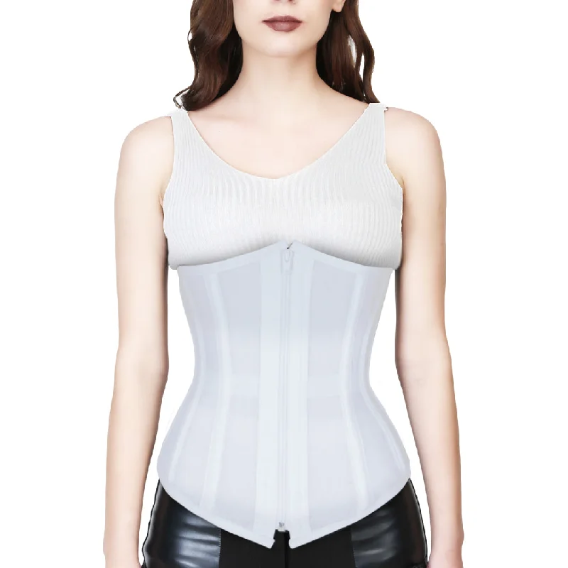 breathable women bustiers and corsets materialsWHITE SOFT NET WAIST REDUCING UNDERBUST CORSET