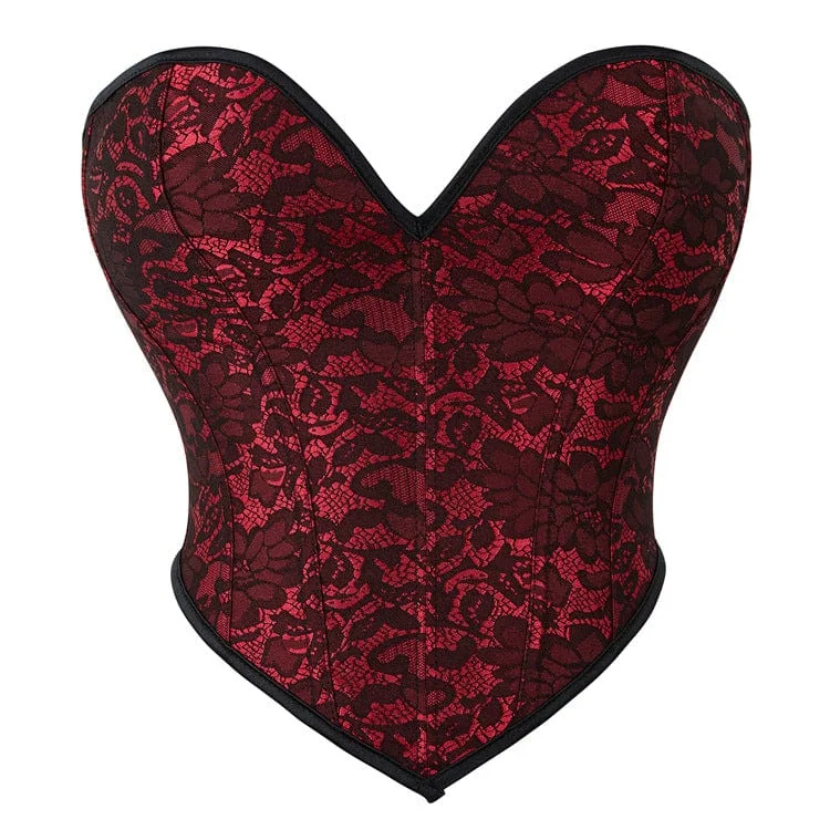 overbust women bustiers and corsetsWomen's Gothic Flower Printed Plunging Overbust Corset