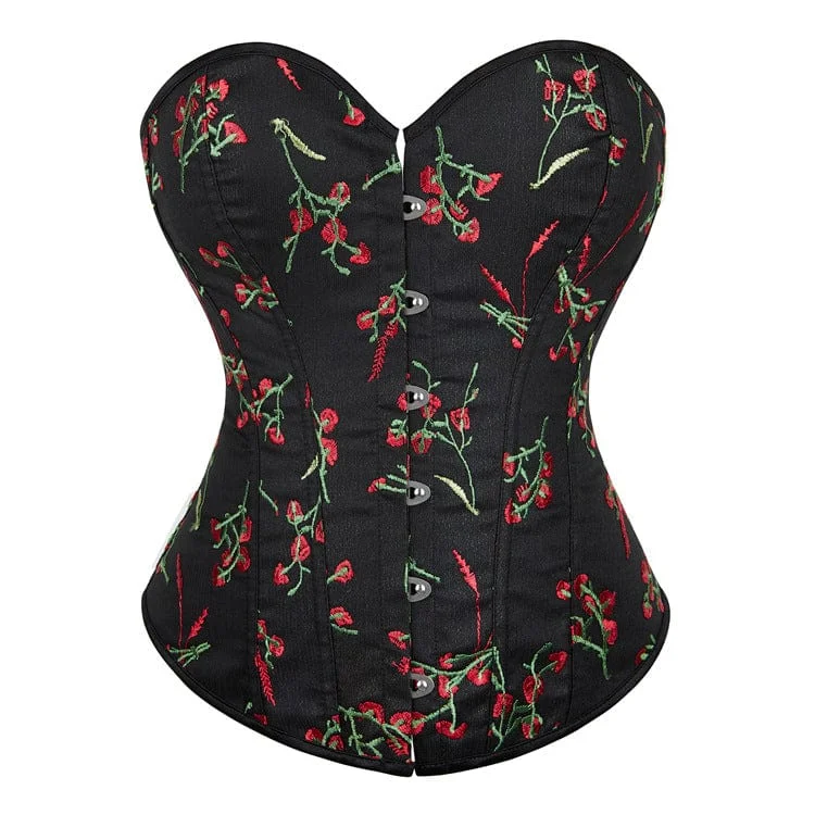 affordable women bustiers and corsetsWomen's Grunge Floral Embroidered Overbust Corset