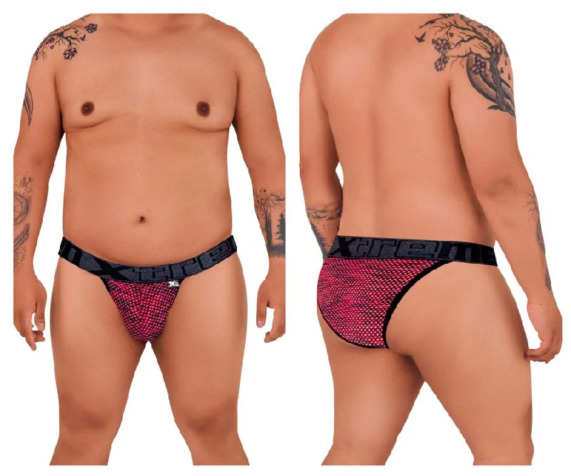 plus size women bikini briefs for a perfect fitXtremen 91098X Microfiber Mesh Bikini Color Red