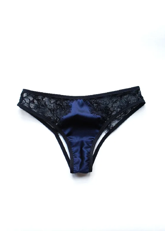 breathable panties for women with sensitive skinOuvert Panty Navy and Black