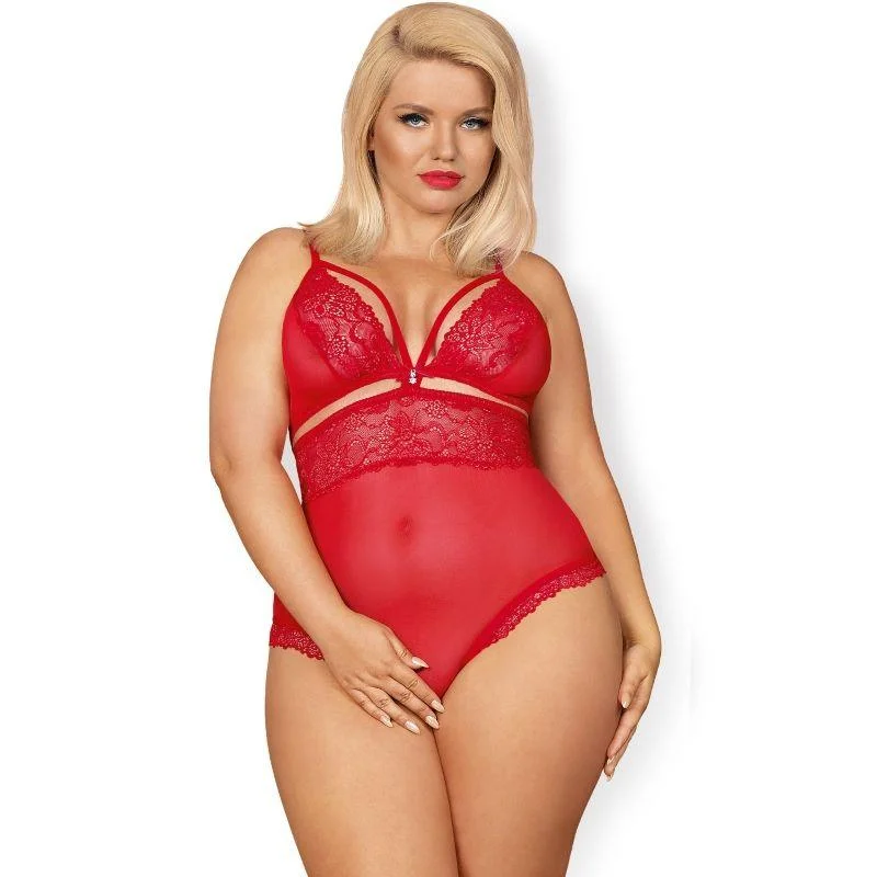 women sexy lingerie with garters attachedObsessive - Sexy Lingerie - 838 Teddy - XXL - Red