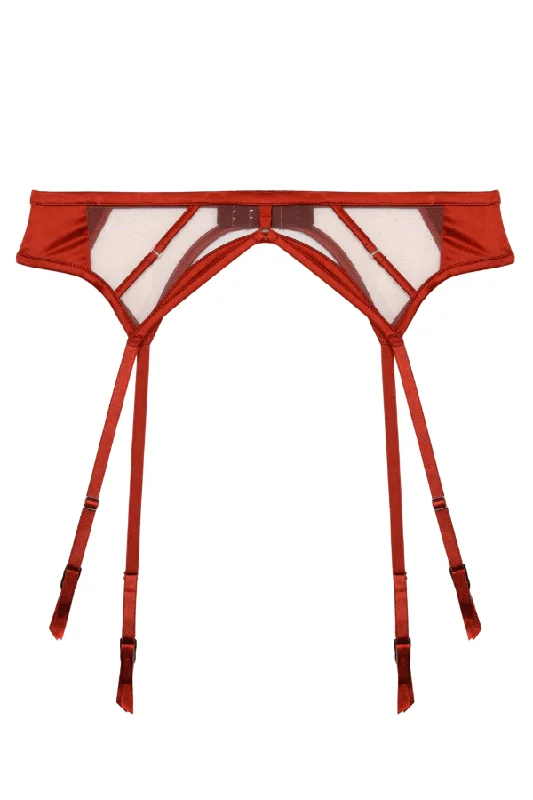 stretchy - material women gartersRamona Mesh Suspender - Red