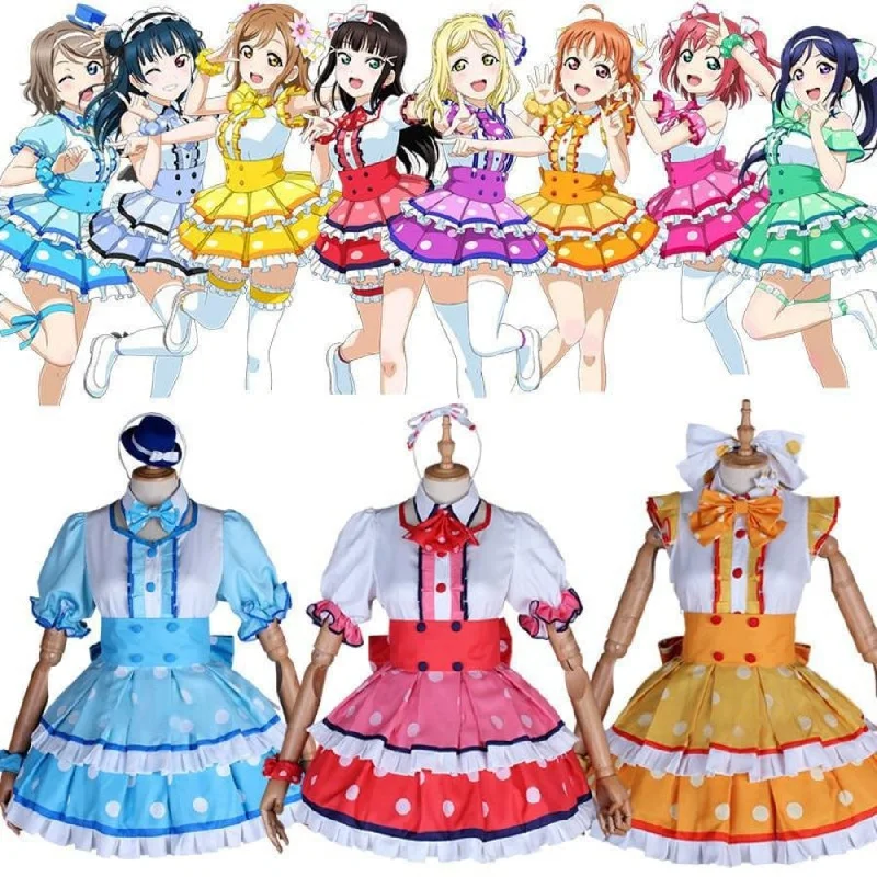 women cosplay costumes for advanced - cosplayersLove Live Sunshine Aqours MIRAI TICKET Takami Chika Ohara Mari Matsuura kanan Kurosawa Dia Cosplay Costumes C08590