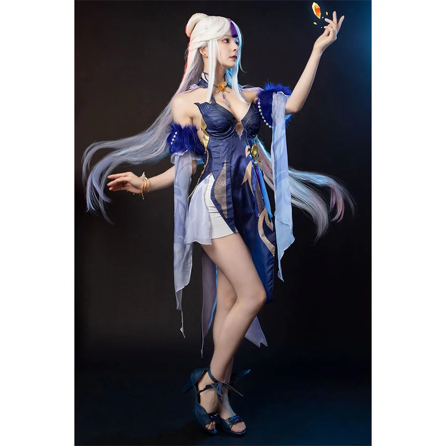 women superhero team cosplay costumesGenshin Impact Ningguang Orchid's Evening Gown Cosplay Costume C00976