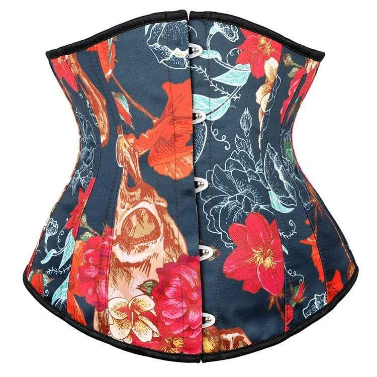 boned women bustiers and corsets structureWomen's Gothic Floral Printed Contrast Color Underbust Corsets