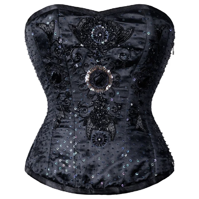 stretchy women bustiers and corsetsUrsulette Sequined Overbust Corset