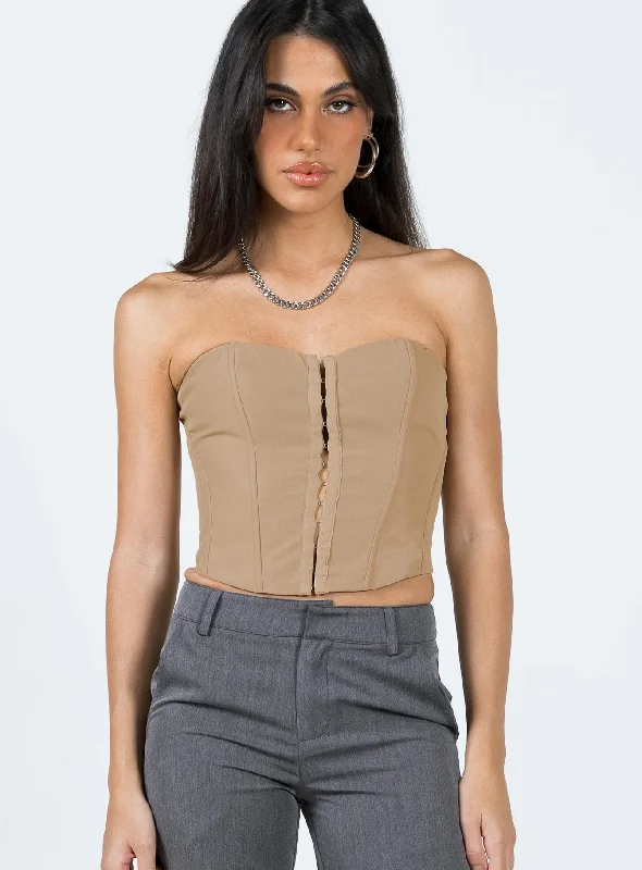 convertible women bustiers and corsetsHolbourne Corset Top Camel