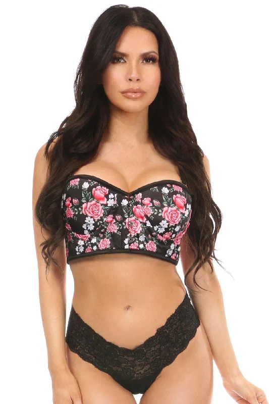 post - pregnancy women bustiers and corsetsFloral Print Short Bustier