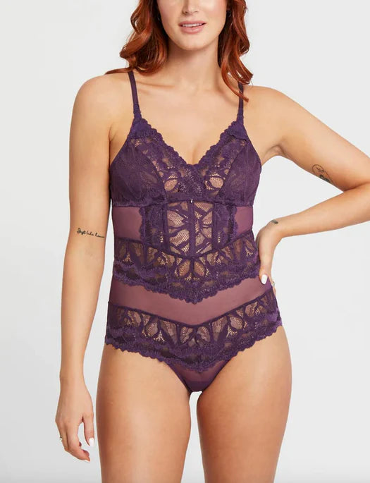 Cut - Out Bodysuits for a Trendy and Fashion - Forward Style.Never Be Royale Bodysuit in Pinot Purple