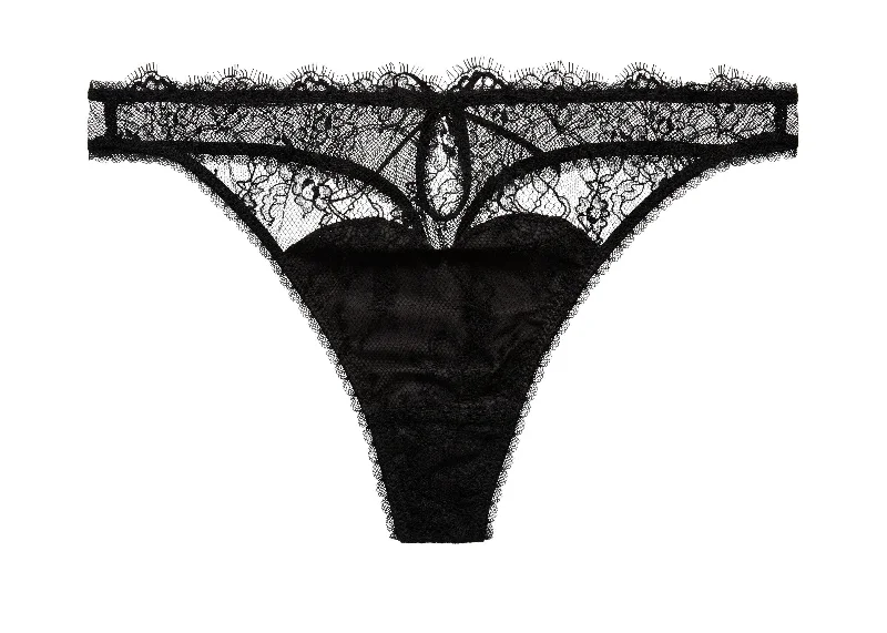 silk - lined women thongs for a touch of luxuryZsa Zsa Black Thong by Dita Von Teese