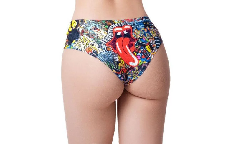 high - cut women thongs for a leg - lengthening illusionPsychotropical Trash Thong