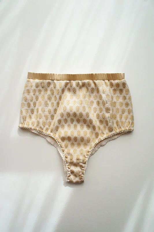 printed panties for women with unique patternsHeirloom High Waist Panty Beige Gold