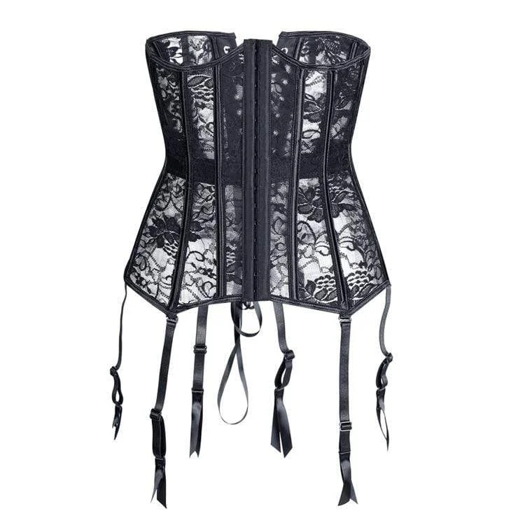 affordable women bustiers and corsetsWomen's Gothic Lace Sheer Underbust Corset