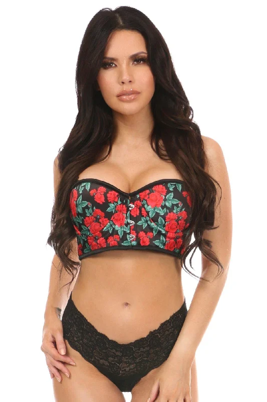 affordable women bustiers and corsetsRose Print Short Bustier