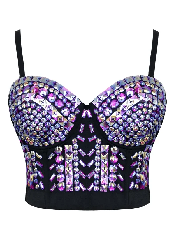 cosplay women bustiers and corsets costumesWomen's Steampunk Studs Rivets Beaded Clubwear Bustier Crop Top Bra