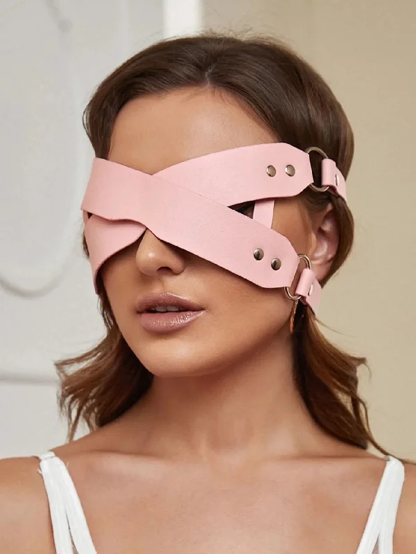 sheer women sexy lingerie layersPU Sexy Eye Mask Pink