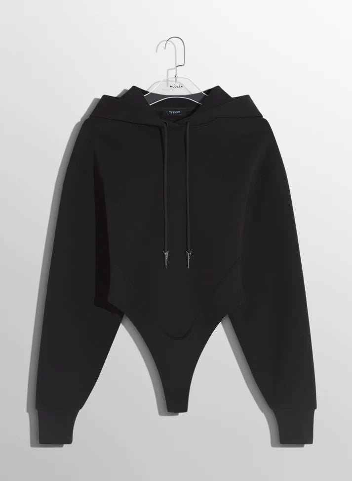 Ruffled Bodysuits with a Playful and Feminine Touchblack fleece hoodie bodysuit