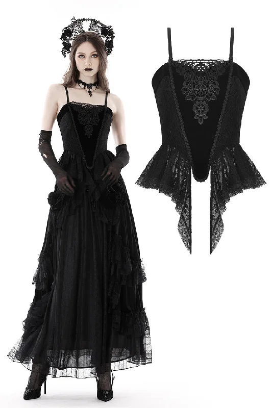 low - cut women bustiers and corsetsGothic vintage court velvet strap corset CW042