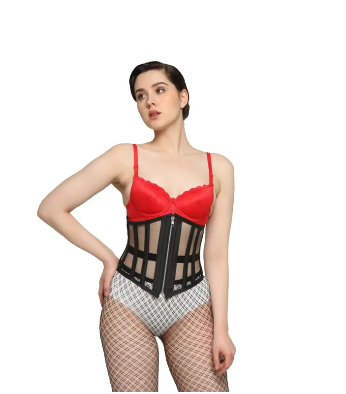 clubbing women bustiers and corsetsBlack Mesh Underbust Corset