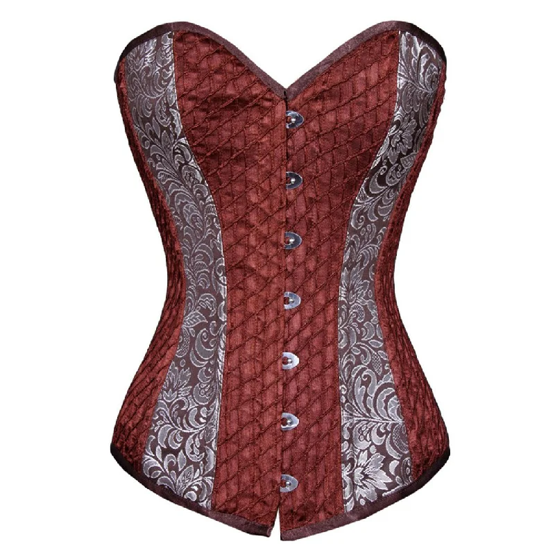 bridal women bustiers and corsetsSteampunk Overbust Long Lined Corset Coffee