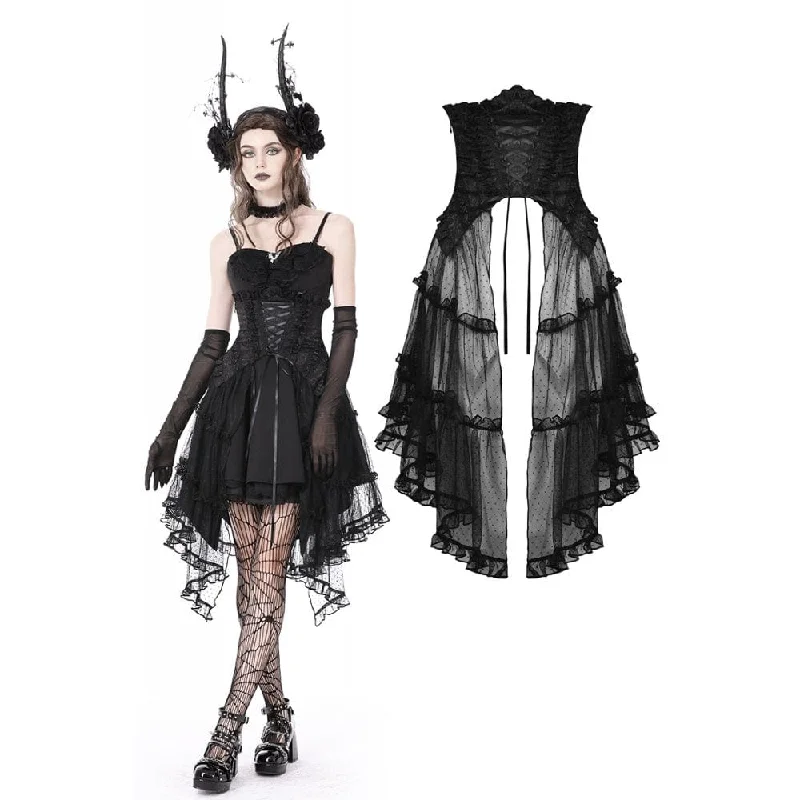 boned women bustiers and corsets structureWomen's Gothic Strappy Ruffled Mesh Tunic Skirt