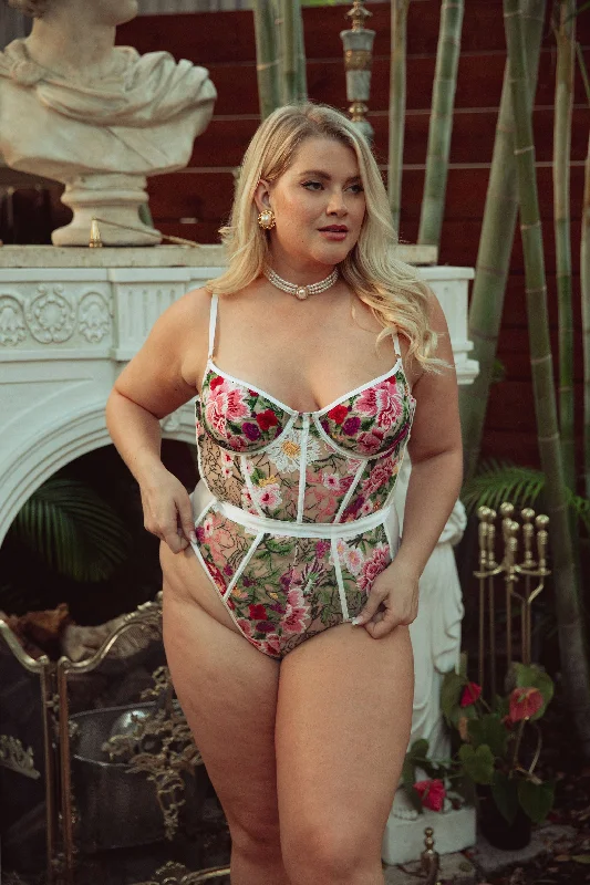 Seamless Bodysuits for a Smooth Underwear LookKilo Brava Embroidery Underwire Teddy in Multi Floral