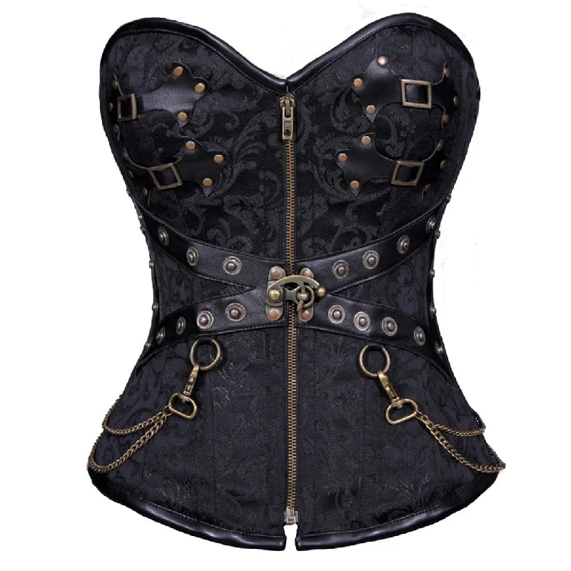 burlesque women bustiers and corsetsTamiko Steampunk Overbust Corset Black