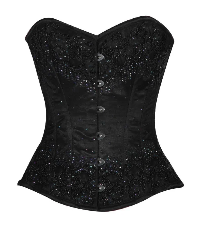 burlesque women bustiers and corsetsBlack Embroidery Overbust corset