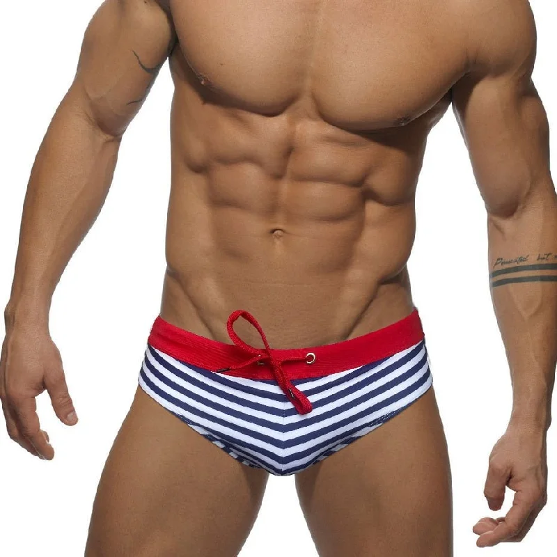 adjustable - waist women briefs for a customizable fitStriped Bowtie Swim Briefs