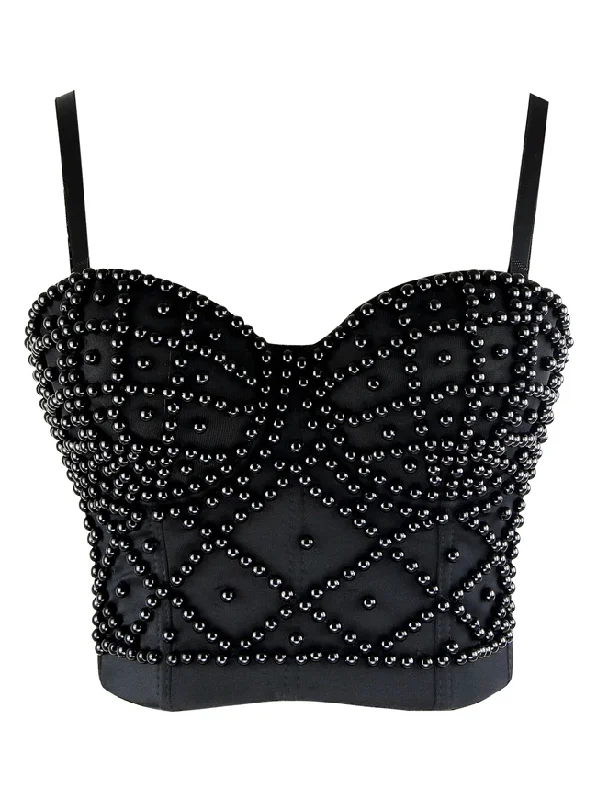 hypoallergenic women bustiers and corsetsWomen's Spaghetti Straps Beads Clubwear Party Bra Top