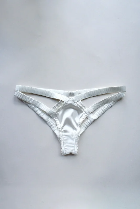 seamless women panties for a smooth look under clothesElektra Caged Ouvert Panty Off White Silk