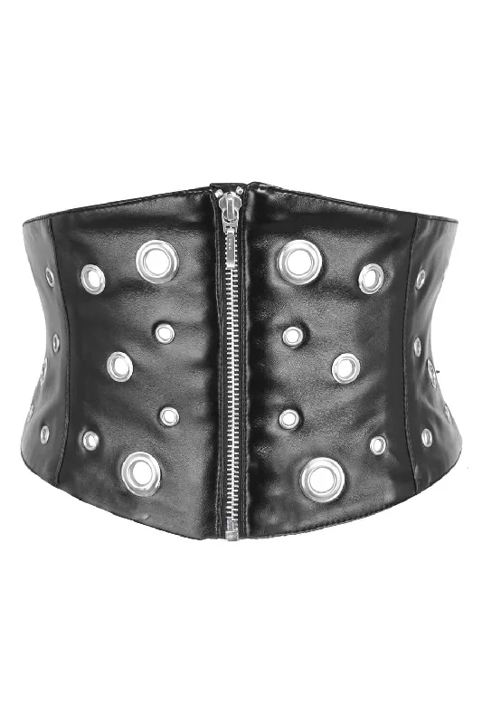 Victorian style women bustiers and corsetsSilver Black Gothic Corset Belt