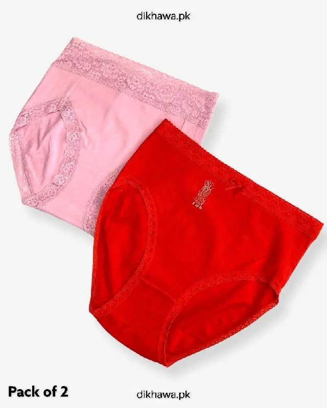 seamless satin panties for women with a smooth feelPack of 2 Imported Stocklot Branded Net Panty Stretchable Cotton Lace Panty 2021