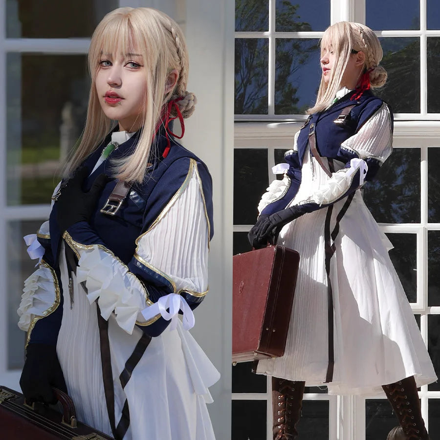 women fantasy cosplay costumes with wingsViolet Evergarden Cosplay Costume Lolita Dress C00826