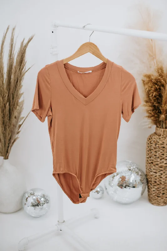 Plus - Size Bodysuits with a Comfortable and Flattering FitBamboo V-Neck Bodysuit, Sedona