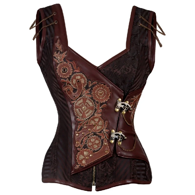 machine made women bustiers and corsetsSawyer Steampunk Authentic Steel Boned Overbust Corset