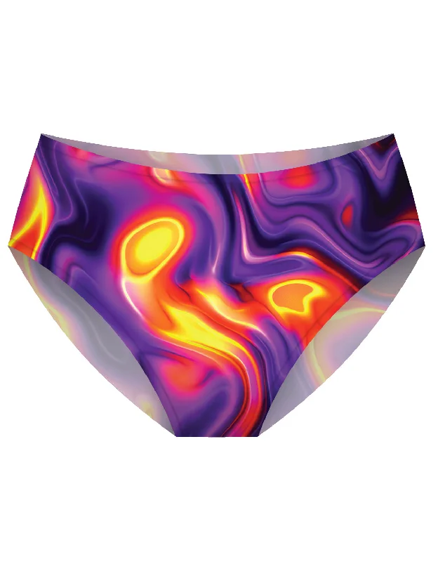 seamless anti - static women briefs for a hassle - free experienceAiraModal™ Purple Flame Oil Spill High-Rise Brief